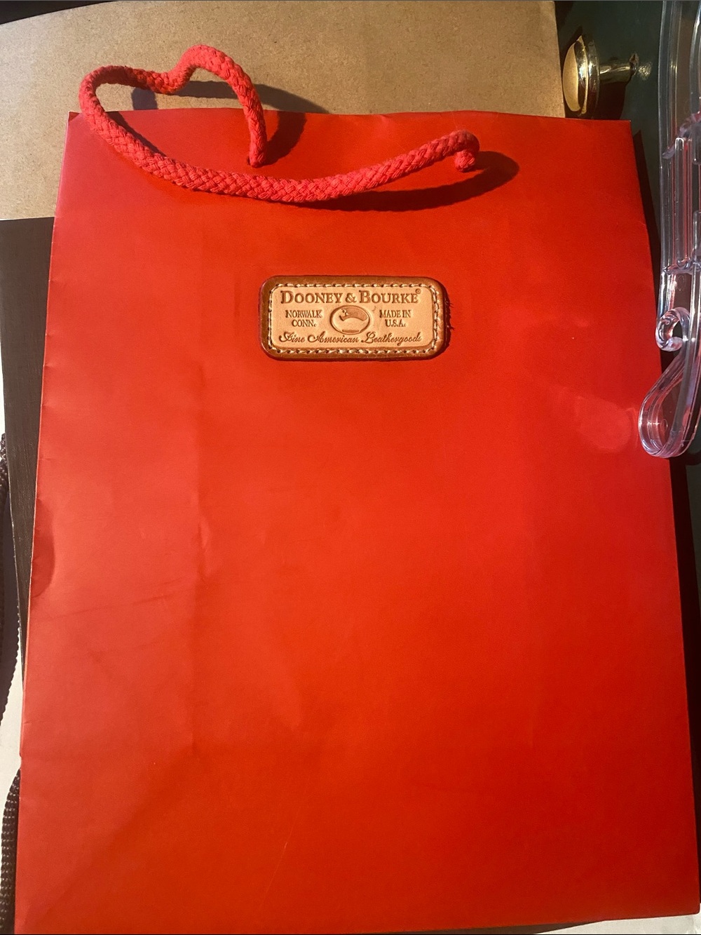 Dooney’s & Bourke Gift Bag Leather Label- New, Never Opened (8x10.5x4” Approx.)